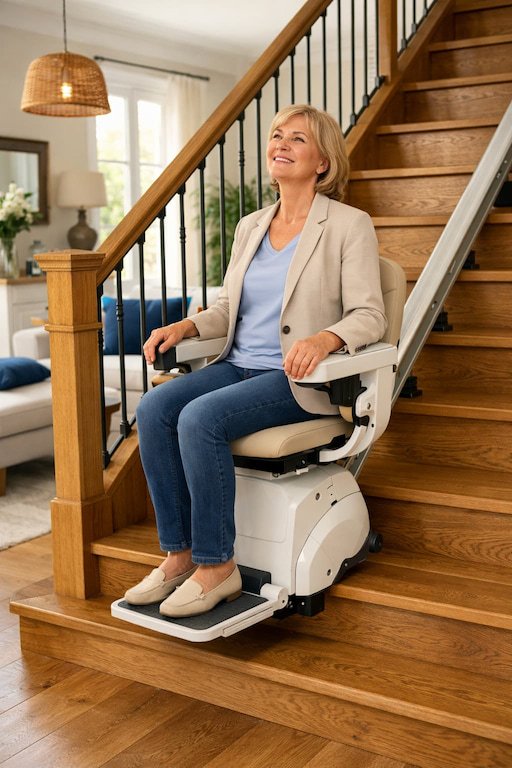 Monte-escalier pour personne à mobilité réduite avec MaPrimeAdapt